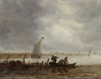 Jan van Goyen, A View of an Estuary with a Fishing Boat
