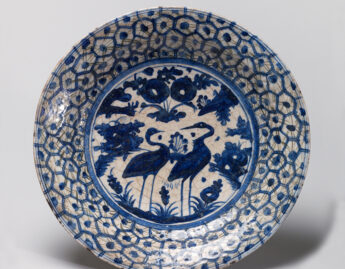 Maker Unknown (Persian), Dish with Two Cranes
