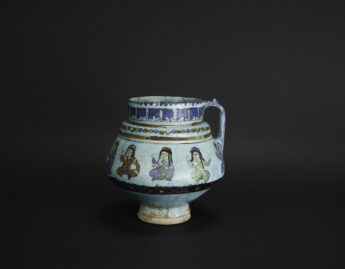 Persian, Handled jug with princely figures
