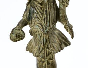 Roman, Lar holding a patera and cornucopia