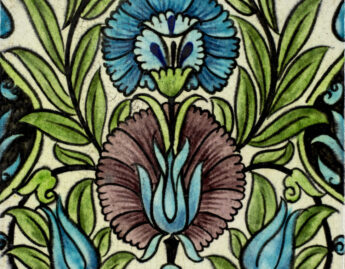 William De Morgan (British; English, 1839-1917), Iznik-inspired tile (detail), 1882-1888 design; 1898 production