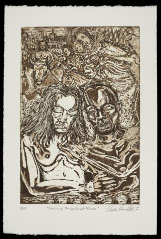 Curlee Raven Holton (American, b. 1951), Dreams of Two Different Worlds (Competing fantasies in black and white), 2012