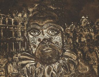 Curlee Raven Holton (American, b. 1951), Festival of Piazza San Marco; The man in the mask: in the midst of celebration, doubt (detail), 2012