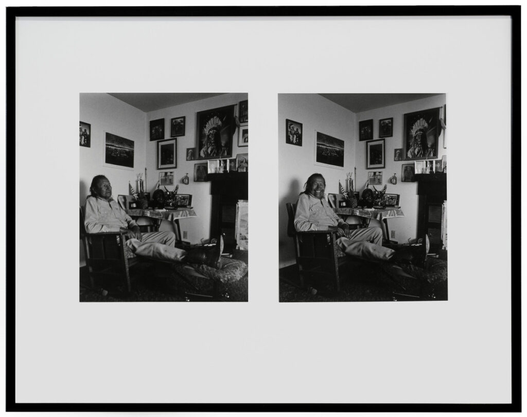 Zig Jackson (Rising Buffalo) (Mandan, Hidatsa, Arikara; American, b. 1957), Two Moons Stoic/Two Moons Smiling: Busby, Montana, 1991 negative / 2007 print