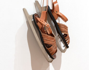 Hector Dionicio Mendoza (Mexican, b. 1969), Immigrant Shoes (detail), 2010
