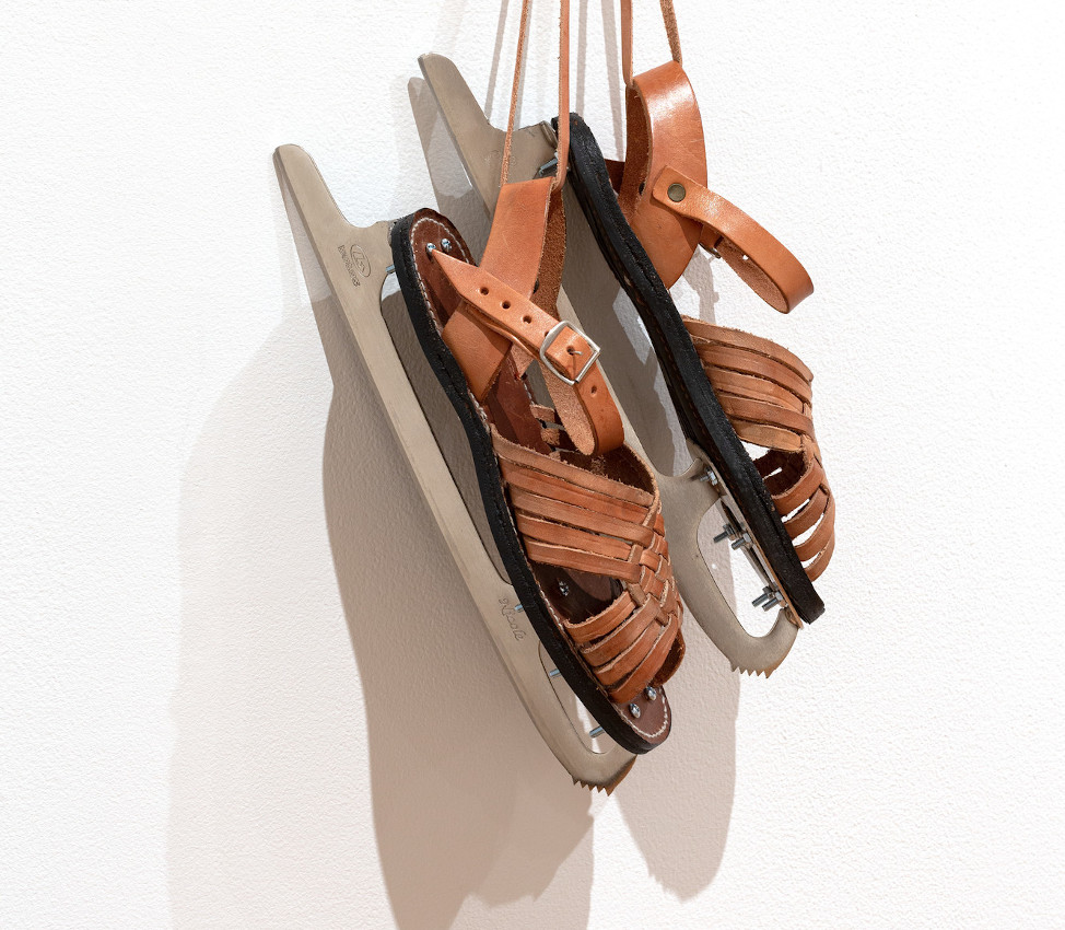 Hector Dionicio Mendoza (Mexican, b. 1969), Immigrant Shoes (detail), 2010