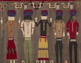 Unknown artist (Navajo), Yeibichai dance team, ca. 1925, handspun wool, From the Collection of Rebecca and Jean-Paul Valette