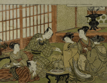 Isoda Koryūsai (Japanese, 1735-1790), A party in the Yoshiwara, from the series Shikidō tokkumi jūni-tsugai [Twelve bouts of lovemaking]