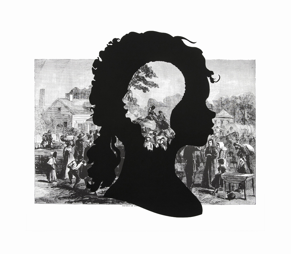 Kara Walker (American, b. 1969), Exodus of Confederates from Atlanta, from the series Harper's Pictorial History of the Civil War (Annotated), 2005