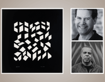 Anni's Orchestra print with photos of Christopher Benfey and David Sanford at right