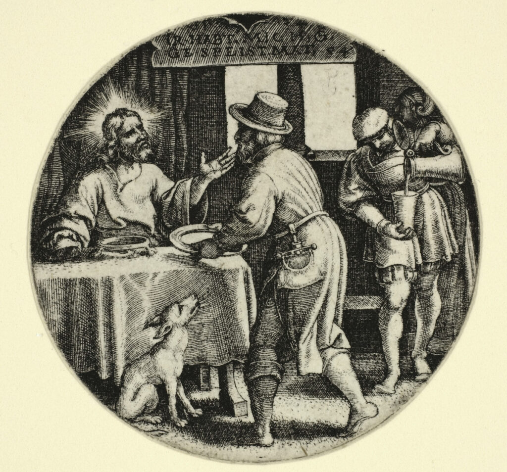 Georg Pencz (German, ca. 1500-1550), Seven Works of Mercy: To Feed the Hungry, ca. 1534