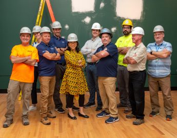 Tricia Paik with Facilities crew